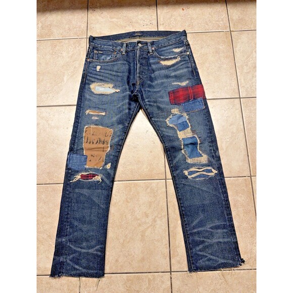 Polo by Ralph Lauren Other - Polo Ralph Lauren Jeans Men 31x30 (Fits 34) Varick Slim Straight Patchwork Denim